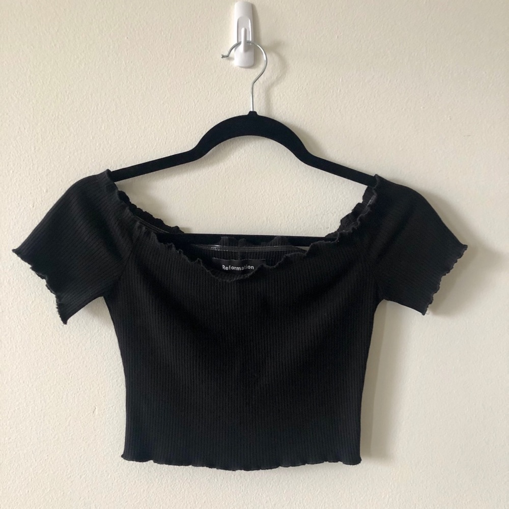 Reformation black crop top